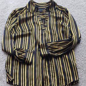Yellow-Striped Long Sleeve Blouse by Inc.